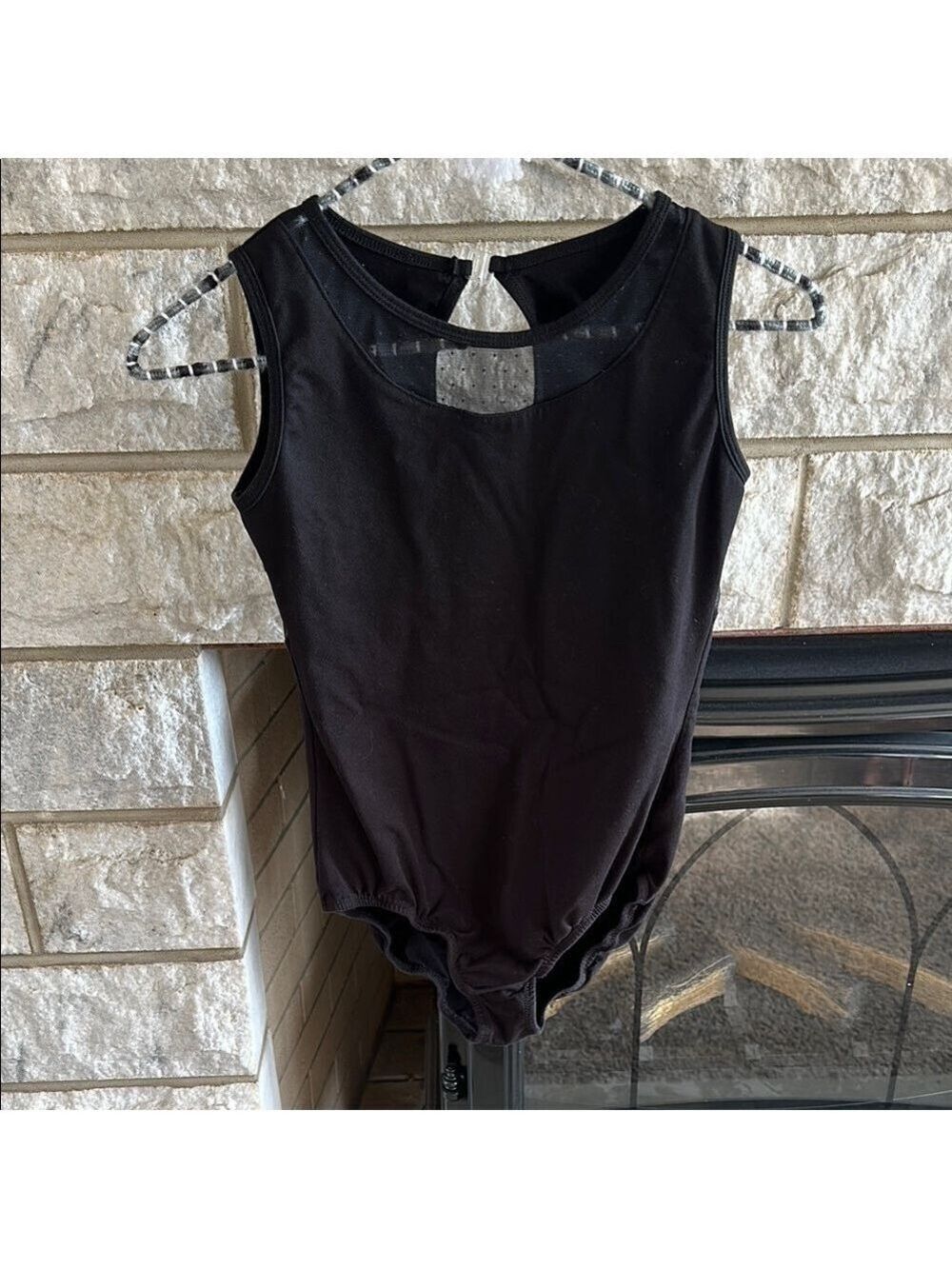 Black‎ Mesh Neckline Sleeveless Bodysuit Girls 3XL